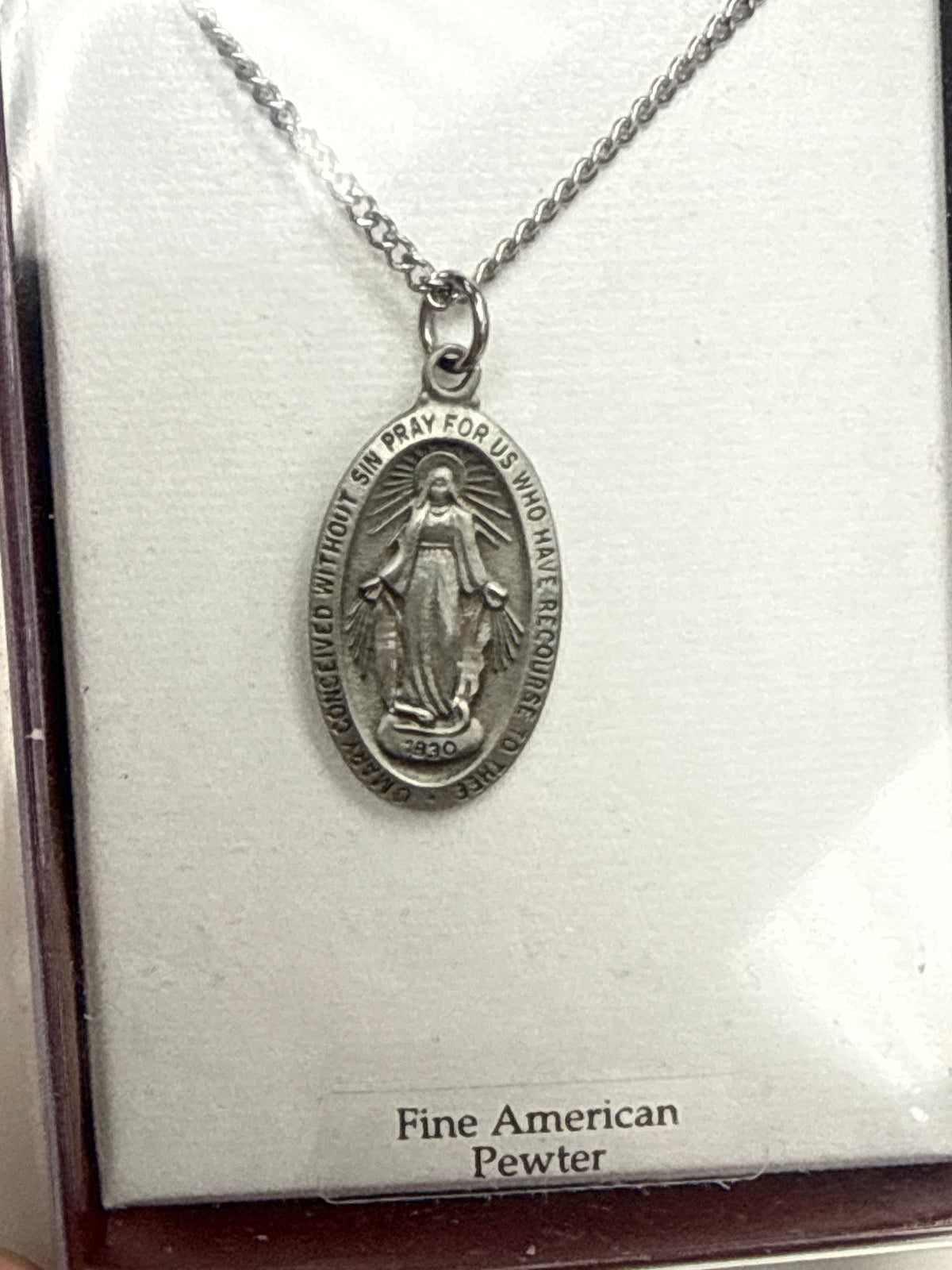 18” Chain w/ Pewter Miraculous Medal AN500