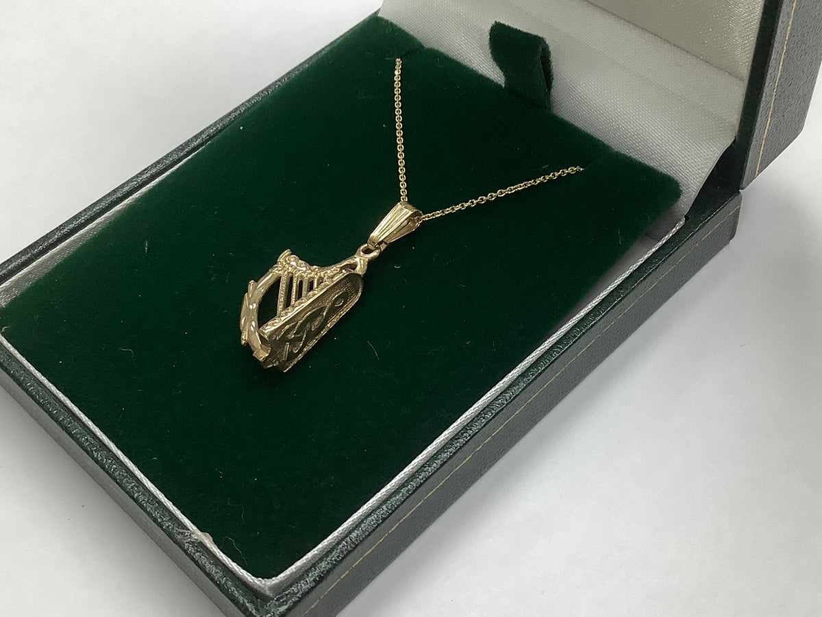10k Gold Harp Pendant