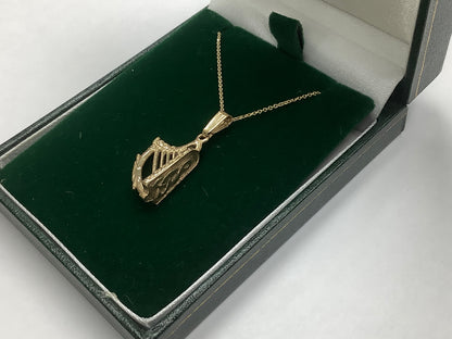 10k Gold Harp Pendant