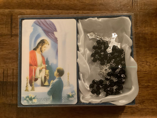 First Communion Roasary with Prayer Card