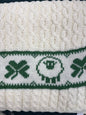 Original Aran Baby Blanket with Sheep and Shamrock