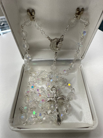 First Communion Crystal Rosary C66RW