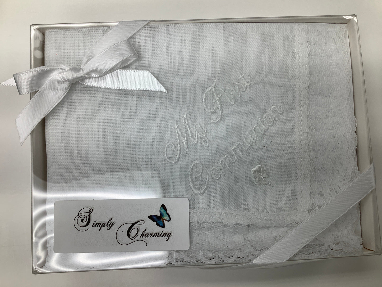 My First Communion Lace trim Hankie