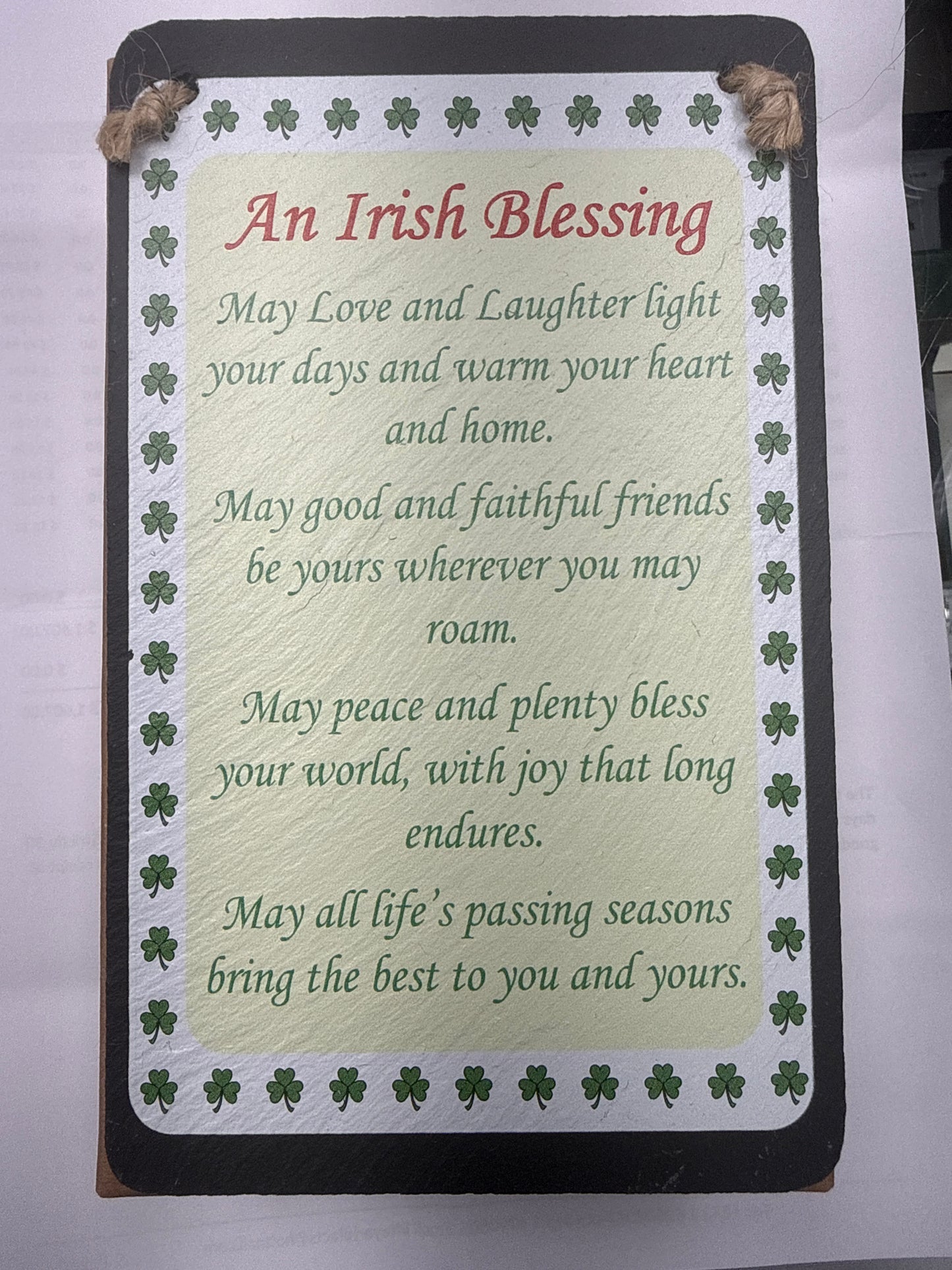 Natural slate blessing