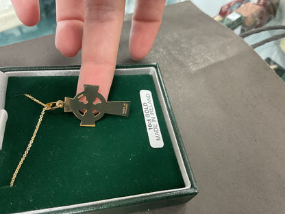 10K Single Sided Celtic Cross by Fado- Small C101, Medium C102 & Large C103