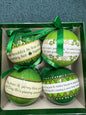 Hat box of 4 Irish Blessing Baubles