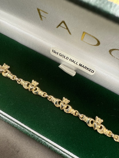 10K Gold Claddagh Bracelet BT118