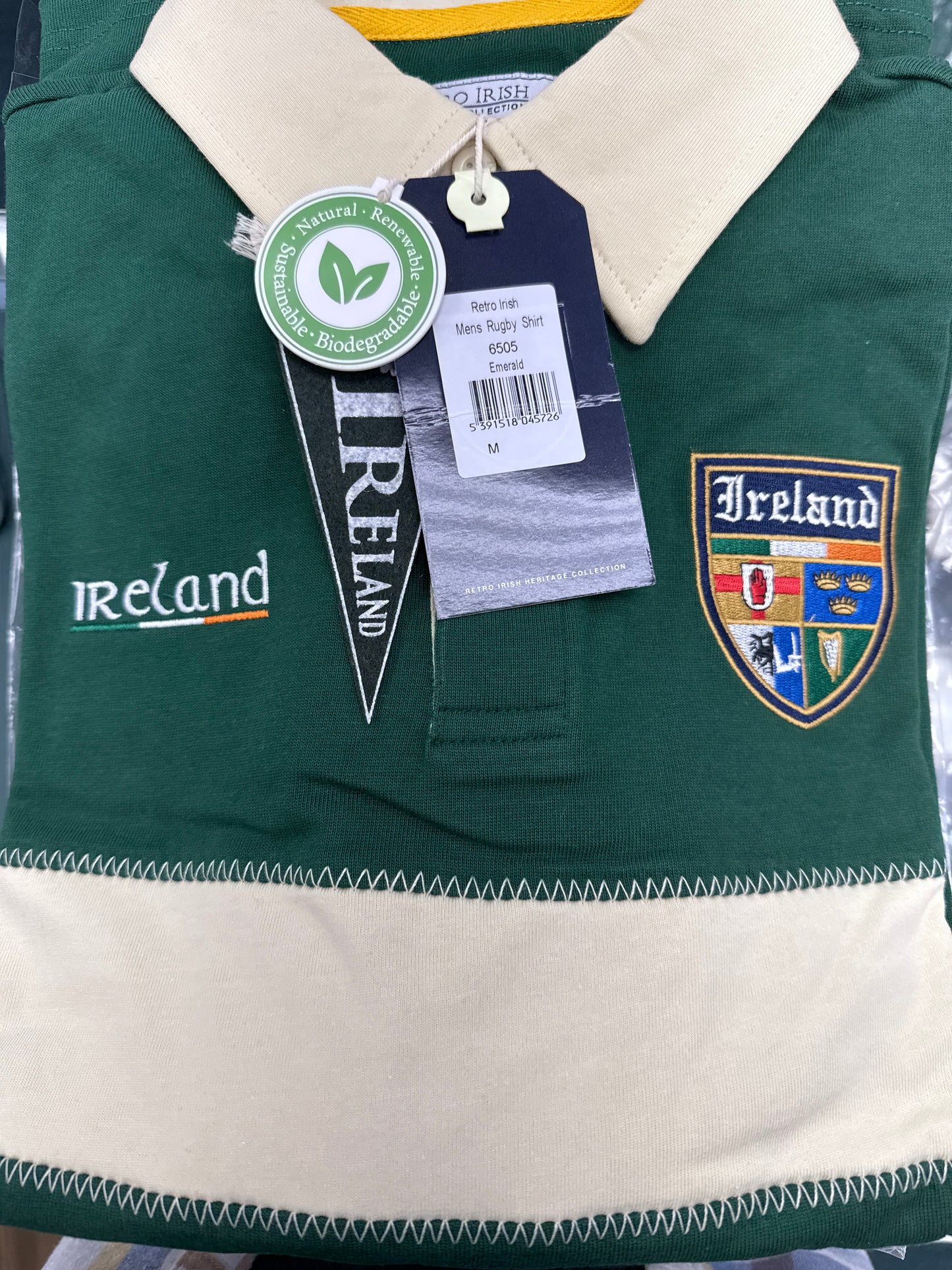 Men’s Long Sleve Rugby with Ireland Patch 6505