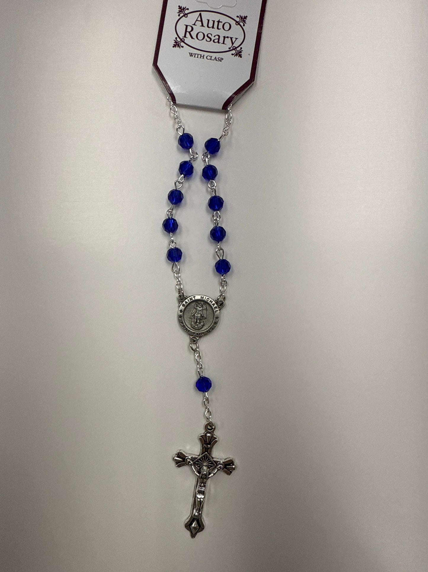 Blue St Michael Auto Rosary