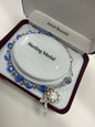 Adult Rosary Bracelet Blue with Miraculous Medal and Cross BR333