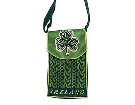 Shamrock Emblem Crossbody Knit Bag