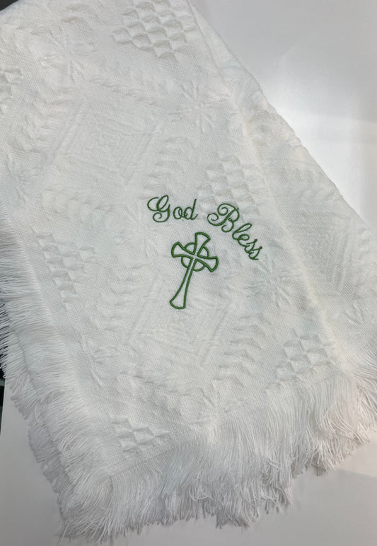 God Bless Baptism Blanket