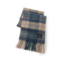 Large Lambswool Scarf- Navy Beige Tartan