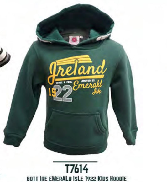 Bottle Green Ireland Hoodie Kids T7614