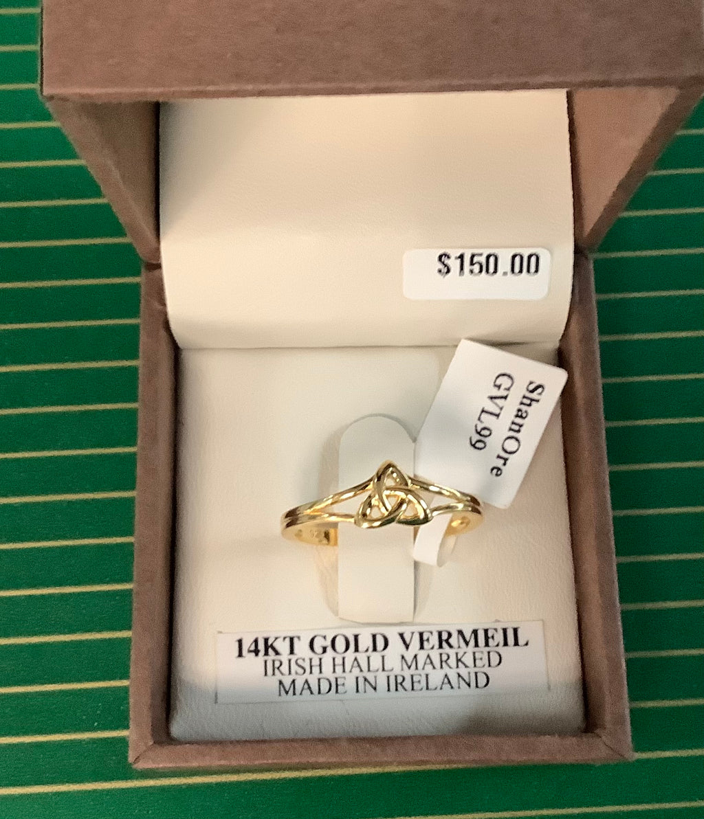 14K Gold Vermeil Trinity Knot ring GVL99