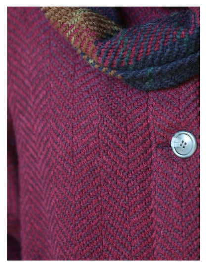 Tina Hooded Swing Cape by John Branigan Wine color