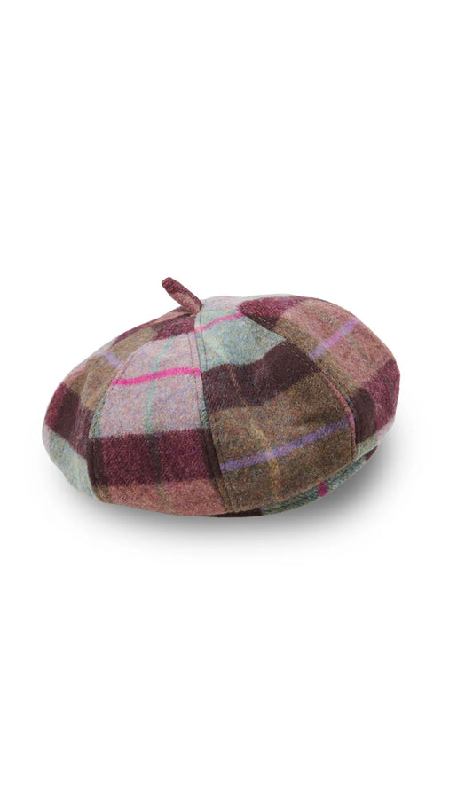 Lambswool Bunnet- Pink Green Tartan