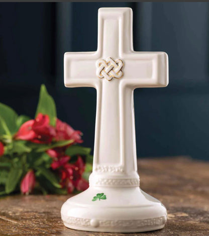 Belleek Love Knot Cross 46673