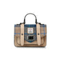 The Mini Satchel - Navy Beige Tartan