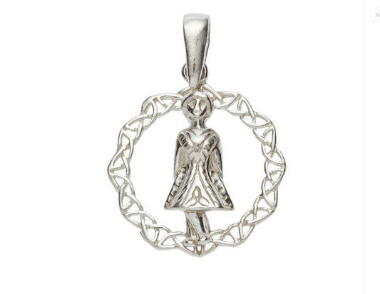 Sterling silver Dancer in Celtic circle 73674