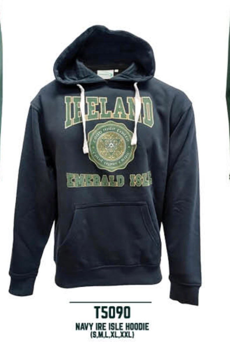 Navy Ireland Crest Hoodie T5090