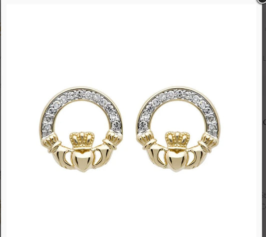 14K Gold Diamond Set Claddagh Stud Earrings

SKU: 14E662