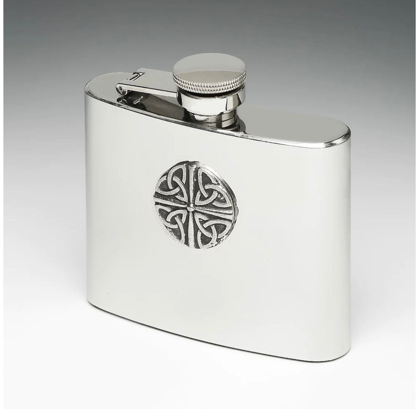 Stainless Steel Hip Flask with Pewter Emblem 5oz 5724B