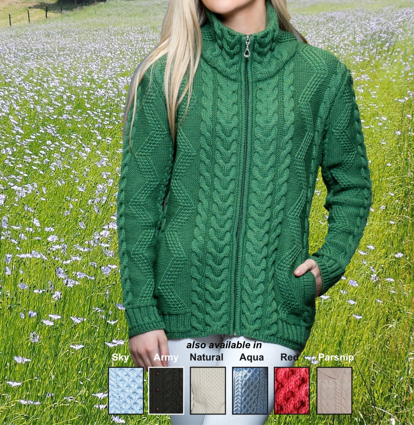 Original Aran Company Ladies Full Zip 1500