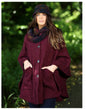 Tina Hooded Swing Cape by John Branigan Wine color