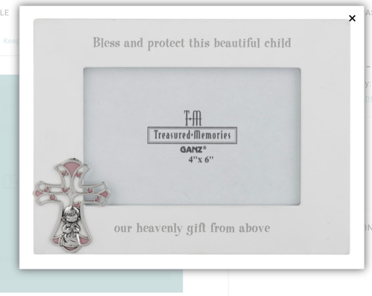 4x6. Baptism Frame Pink