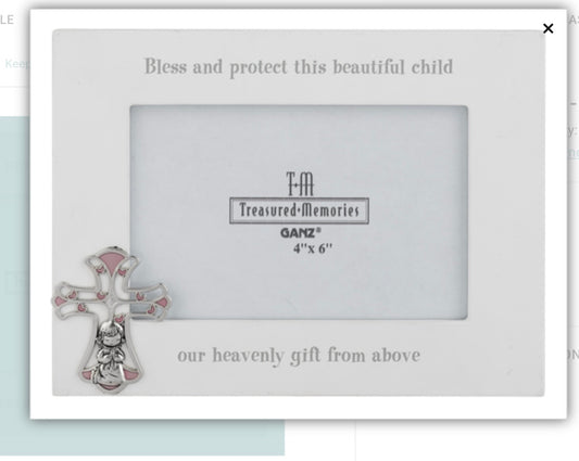 4x6. Baptism Frame Pink