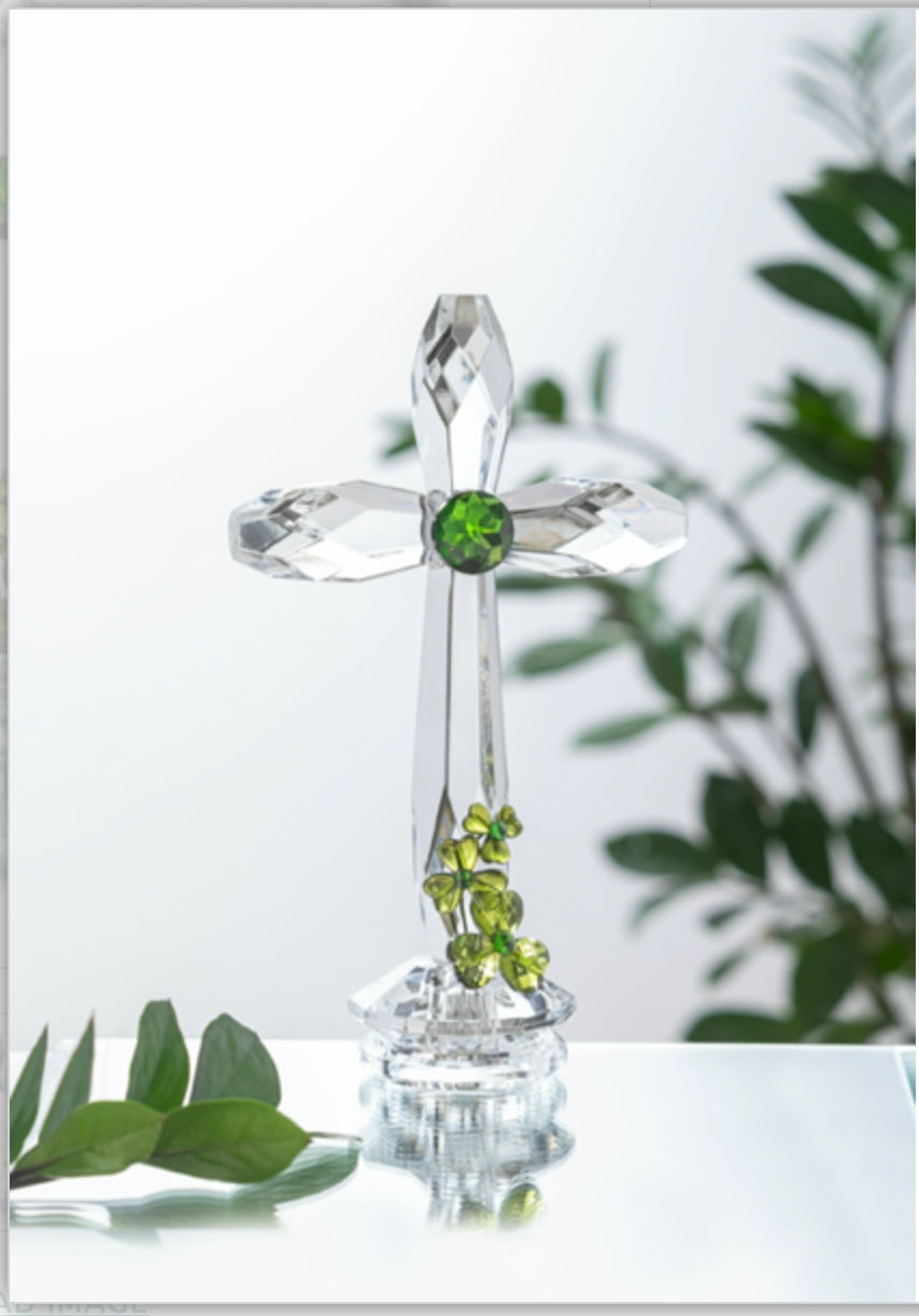 7.5” Standing Shamrock Acrylic Cross