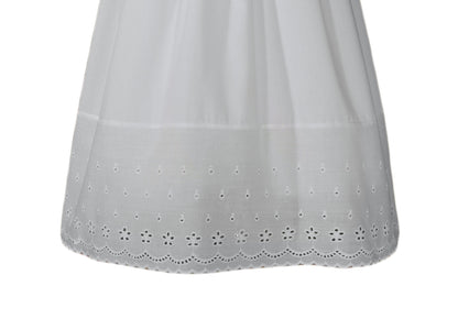 Girls White Cotton Christening Baptism Gown with Lace Border and Bonnet BJ24GS