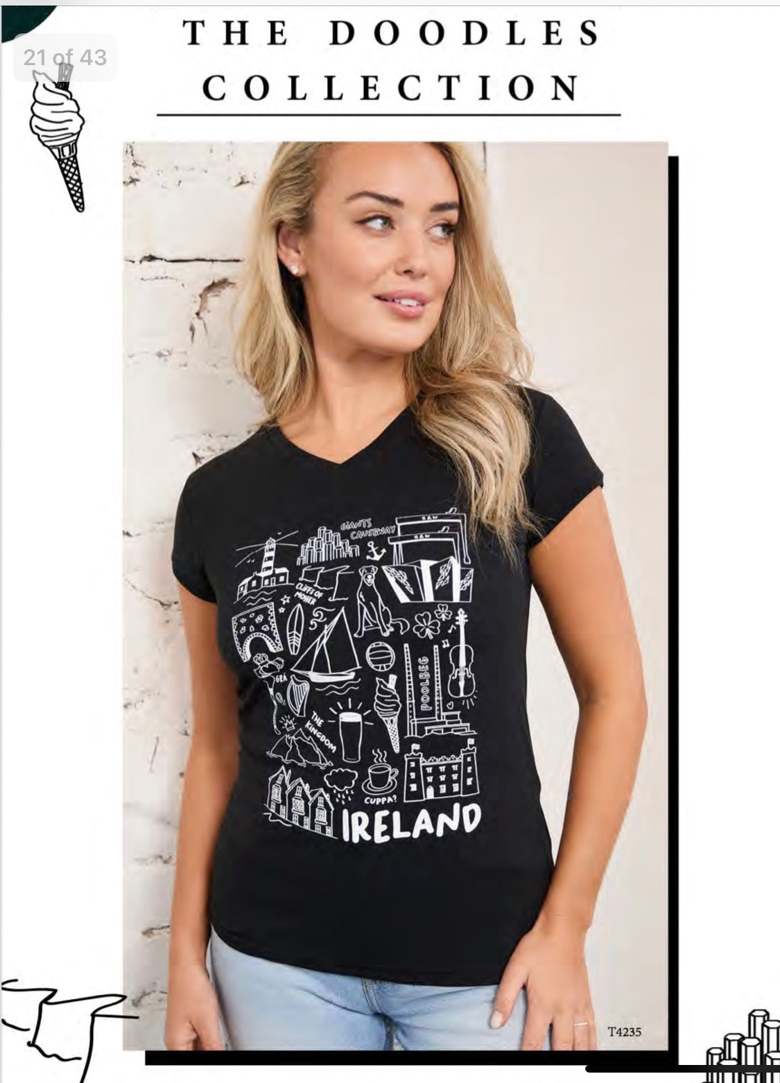 Ireland Doodle Tshirt T4235