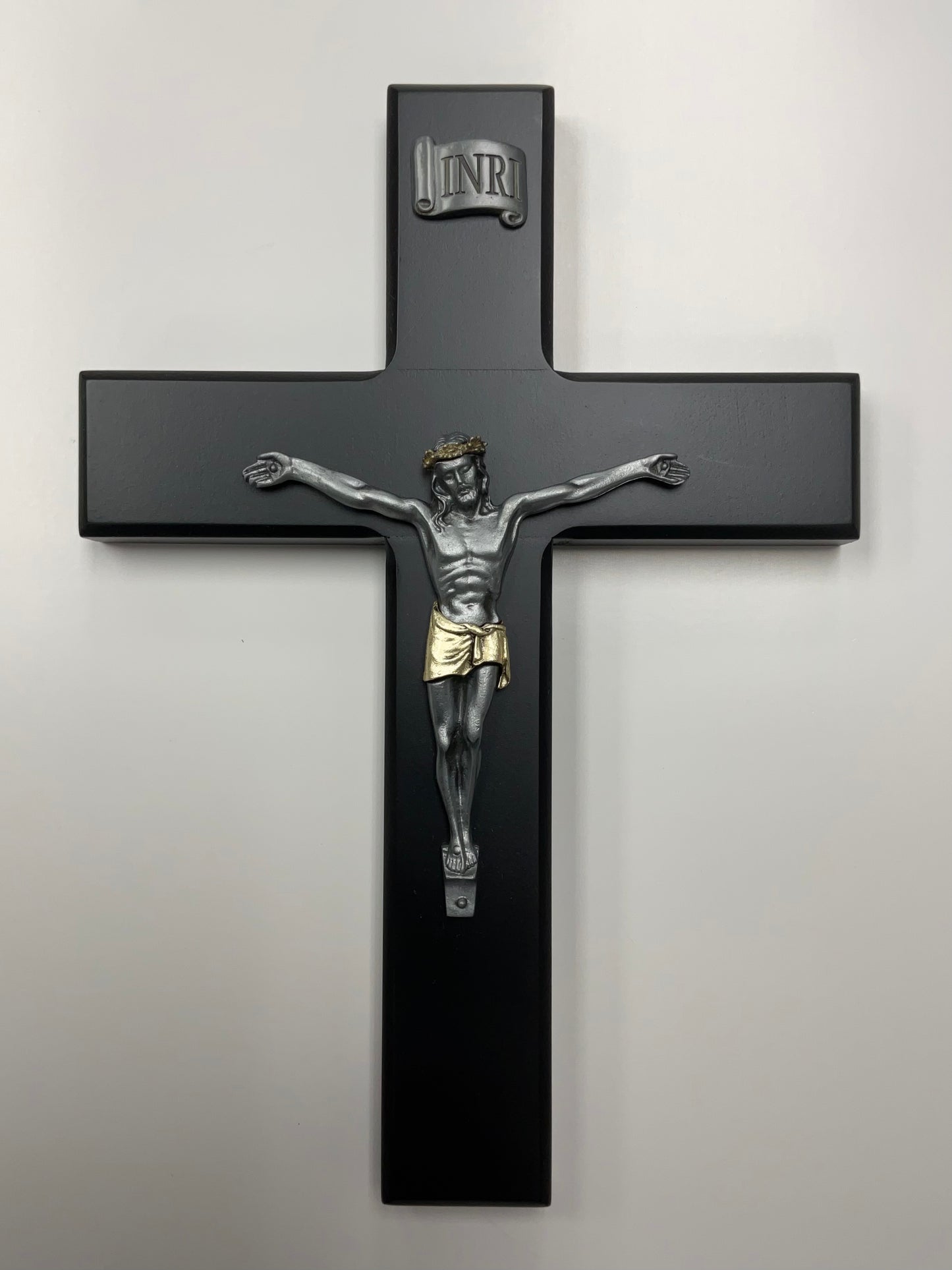 Two Tone Crucifix 10” Black MDF