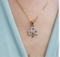 10K Gold Shamrock Stone Set Pendant