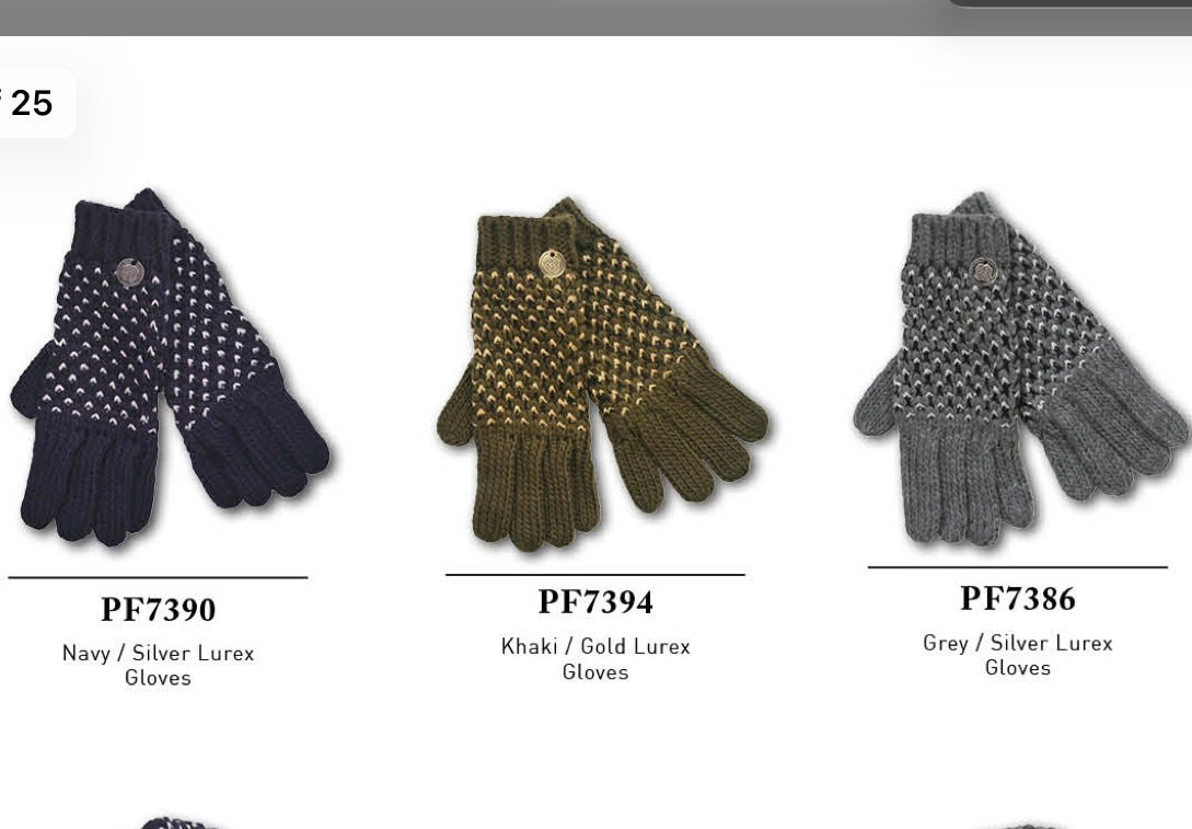 Lurex Knitted Gloves