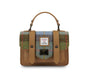 Leather Mini Satchel- Chestnut Blue Tartan
