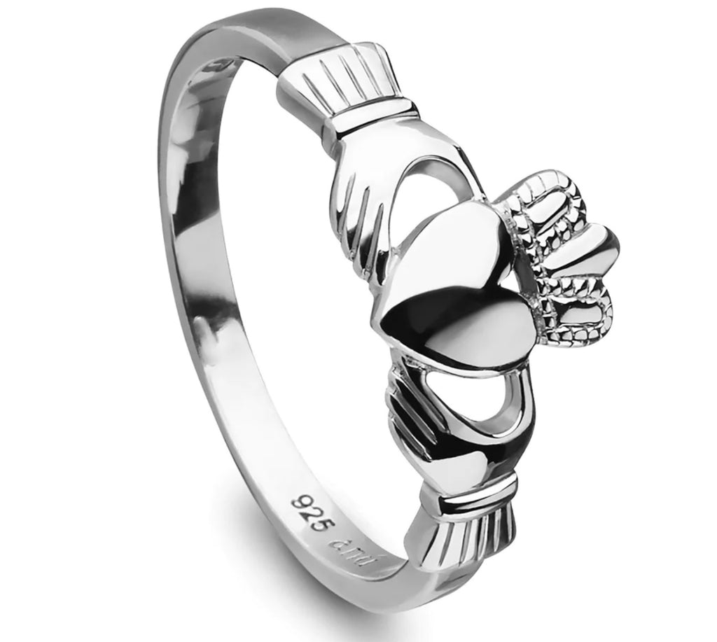 Anu sterling silver claddagh with Love Friendship Loyalty inside A3017