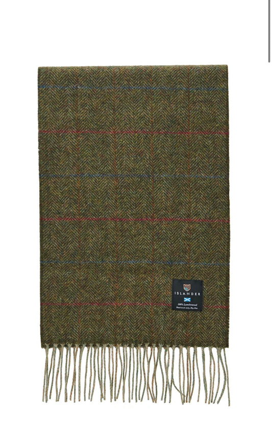 Lambswool Scarf- Chestnut Herringbone