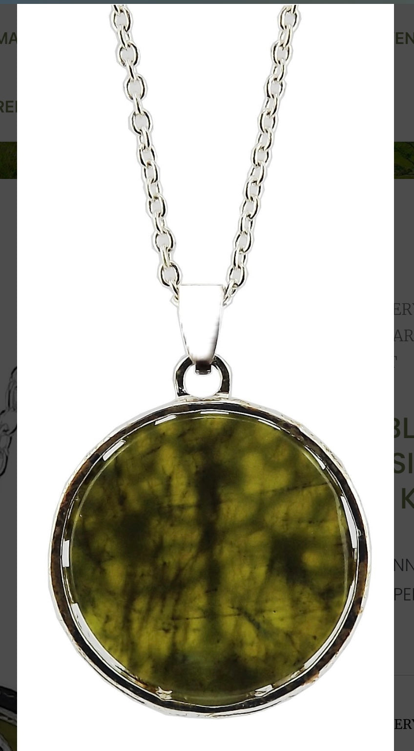 REVERSIBLE CONNEMARA MARBLE SILVER PLATED TRISKELE KNOT PENDANT