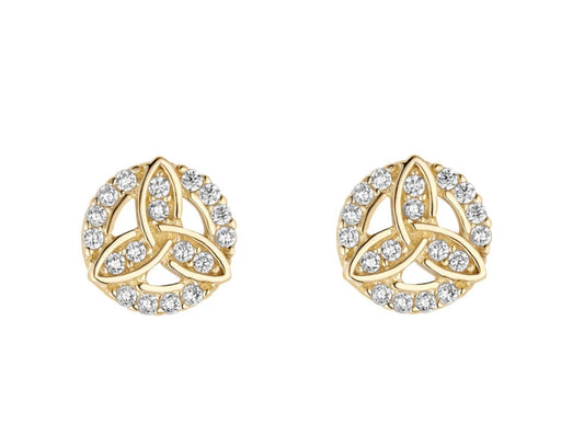 10K GOLD CZ SET TRINITY KNOT STUD EARRINGS
SKU: S34202