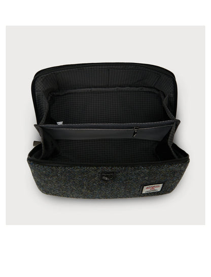 Toiletry Bag- black and grey herringbone
