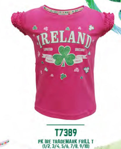 Pink Ireland Shamrock Frill Tee T7389