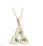 10K GOLD EMERALD TRINITY KNOT PENDANT S45717