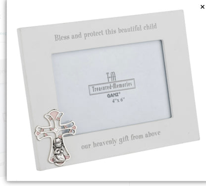 4x6. Baptism Frame Pink