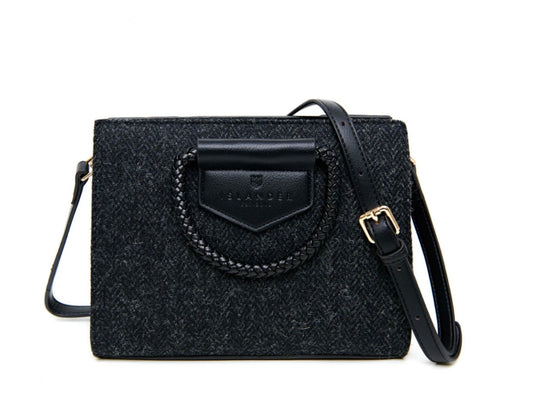 The Arran Tote- Black Herringbone