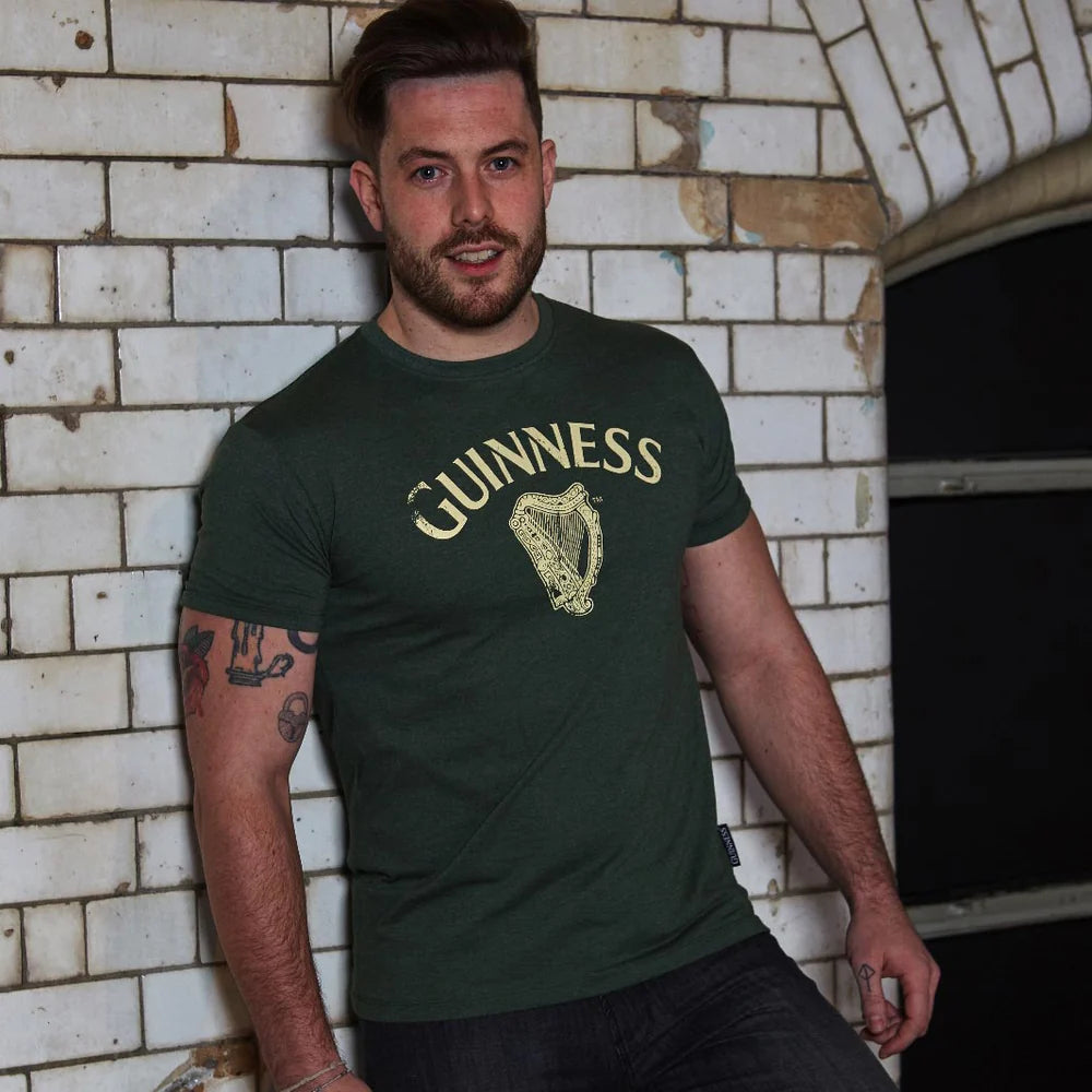 GUINNESS OFFICIAL MERCHANDISE
GREEN VINTAGE HEATHERED HARP TEE G6064