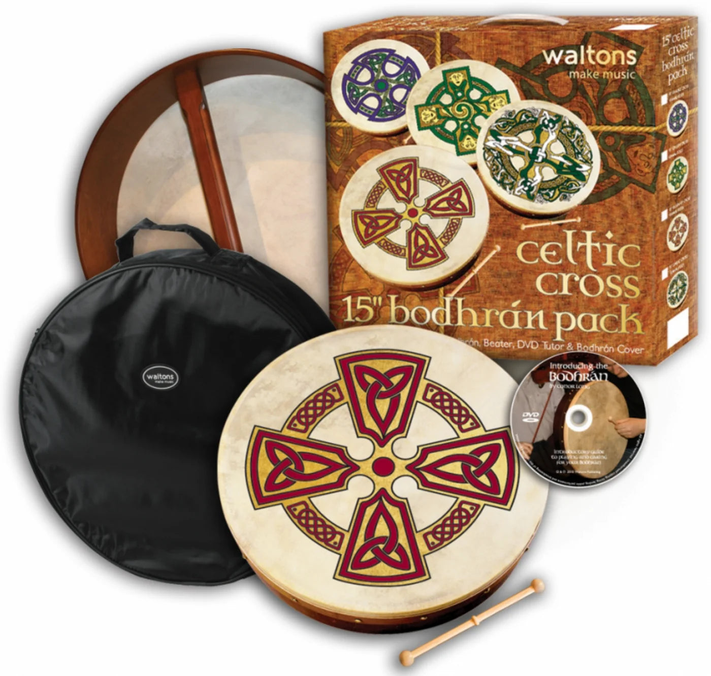 18'' BODHRÁN PACK - KILKENNY CROSS DESIGN