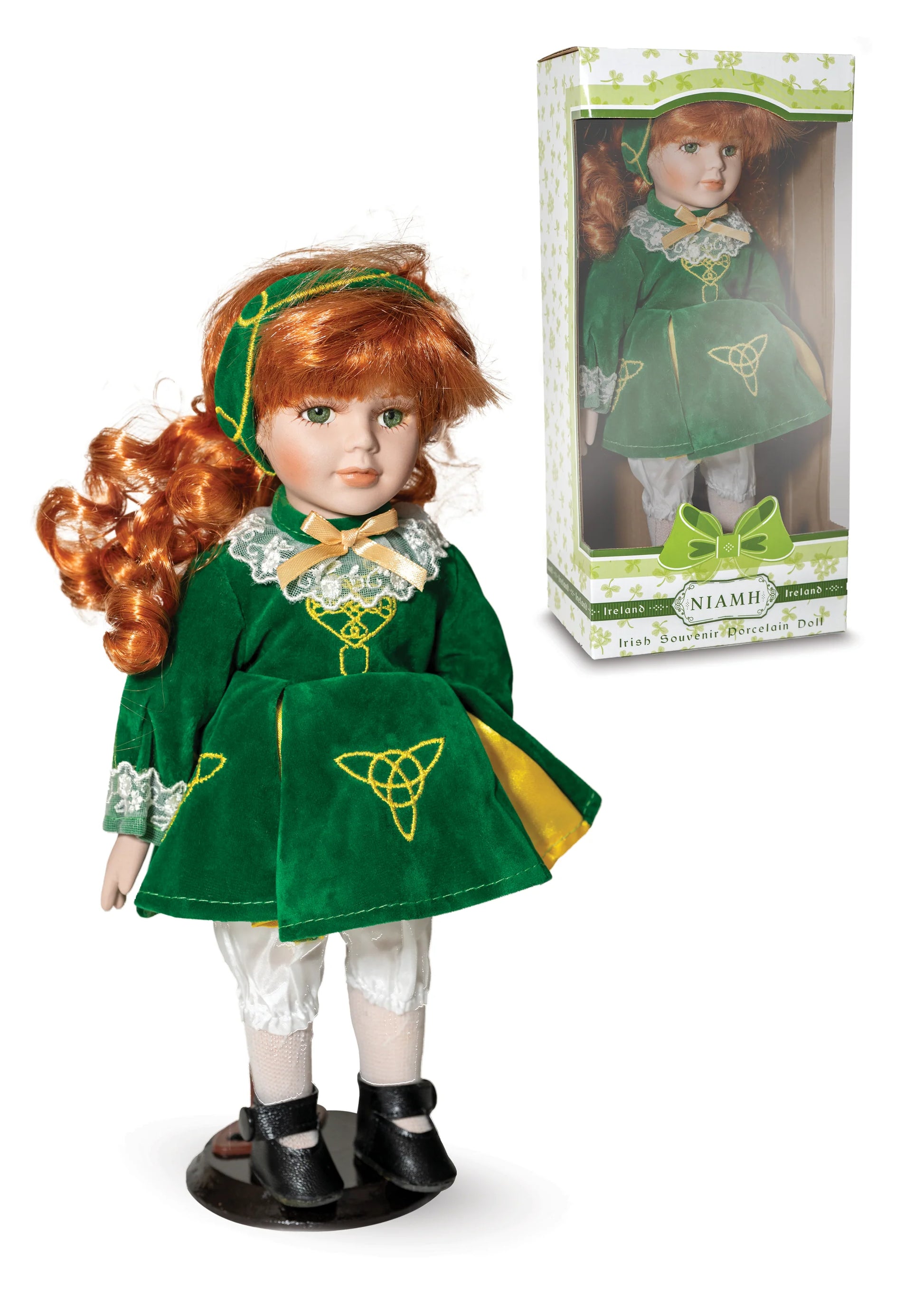 porcelain doll green dress NIAMH IRISH DANCER DOLL – Kathleen's of Donegal
